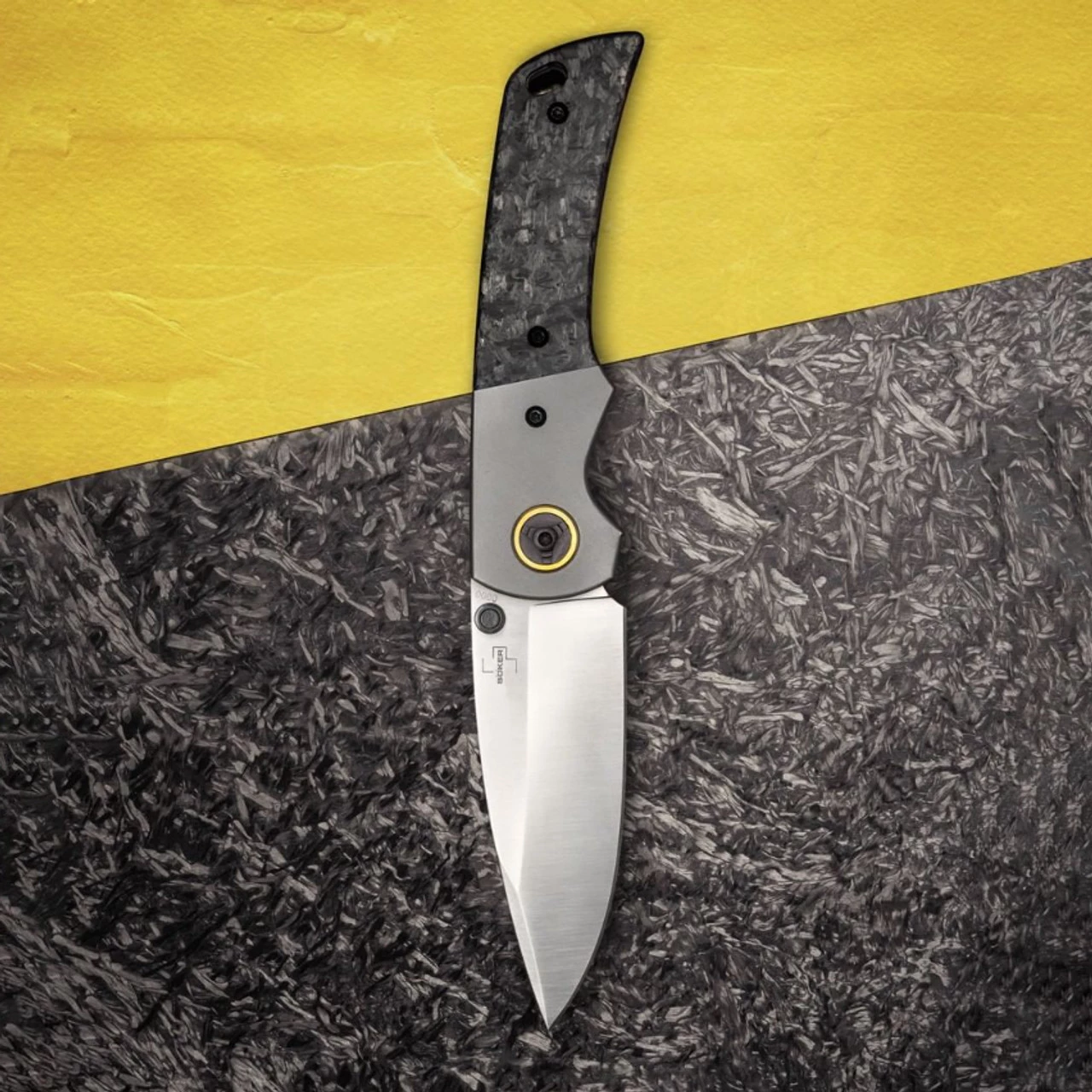 Boker Plus Gulo Pro - Gray Bolster w/ Marble CF (3.3" D2 Satin) 01BO177 3 Boker Plus Gulo Pro - Gray Bolster w/ Marble CF (3.3" D2 Satin) 01BO177