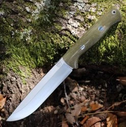 Bark River Knives Bravo 1.5 Field, 5.8" CPM-3V Plain Blade, Green Canvas Micarta Handle