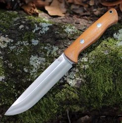 Bark River Knives Bravo 1.5 Field, 5.8" CPM-3V Plain Blade, Natural Canvas Micarta Handle