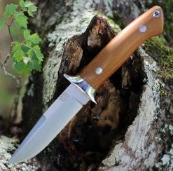 Bark River Knives Chute Knife 07152MNC, 4.25" CPM-154 Drop Point Plain Blade, Natural Canvas Handle