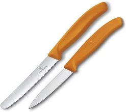 Victorinox Swiss 2 Piece Set - Steak / Paring, Orange Handles (VN67836L119X5)