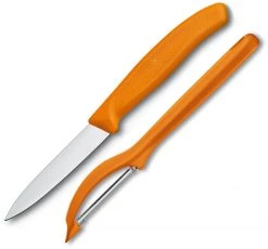 Victorinox Swiss 2 Piece Set - Peeler/Paring, Orange Handles (VN760759X1)