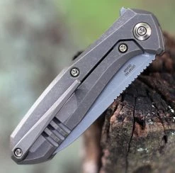 We Knife 2005A Mote, 2.66" CPM S35VN Gray Stonewash Plain Blade, Bronze Titanium Handle -Knives Sales 2005A.2 10639.1599073049