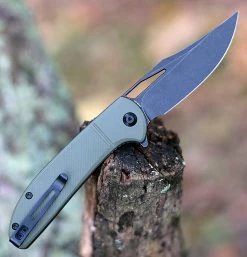 CIVIVI Ortis C2013C, 3.25" 9Cr18MoV Black Stonewashed Clip Point Blade, OD Green FRN Handles -Knives Sales 2013C 52368.1603205932