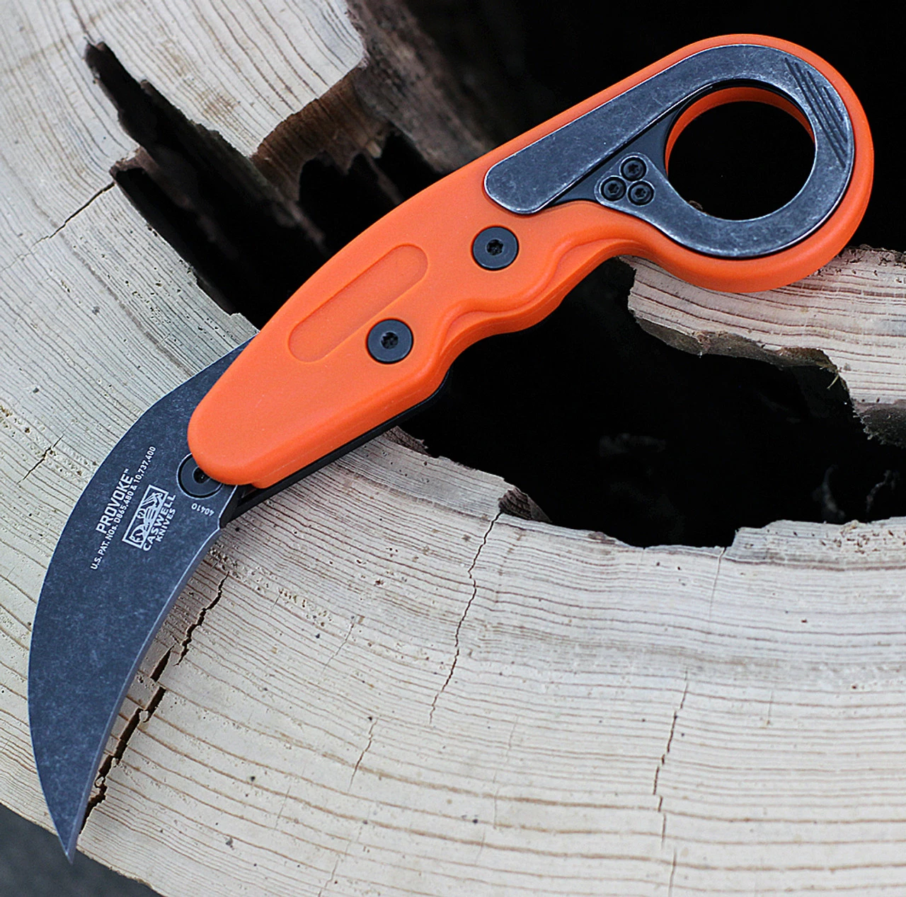 CRKT 4041O Provoke ZAP Kinematic Folding Knife, 2.47" Black 1.4116 Steel Plain Blade, Orange Grivory Handle 3 CRKT 4041O Provoke ZAP Kinematic Folding Knife, 2.47" Black 1.4116 Steel Plain Blade, Orange Grivory Handle