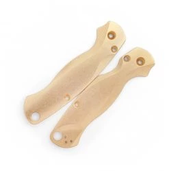 Flytanium Lotus Brass Stonewashed Scales - for Spyderco Paramilitary 2 Knife