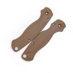 Flytanium Lotus Earth Brown G-10 Scales - for Spyderco Paramilitary 2 Knife