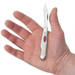 Case Small Swell Center Jack 60193 White Synthetic SparXX (6225 1/2 SS) -Knives Sales 60193 C SP Knife 088 6255.5 SS Swell Center Jack PT04 08956.1653675650