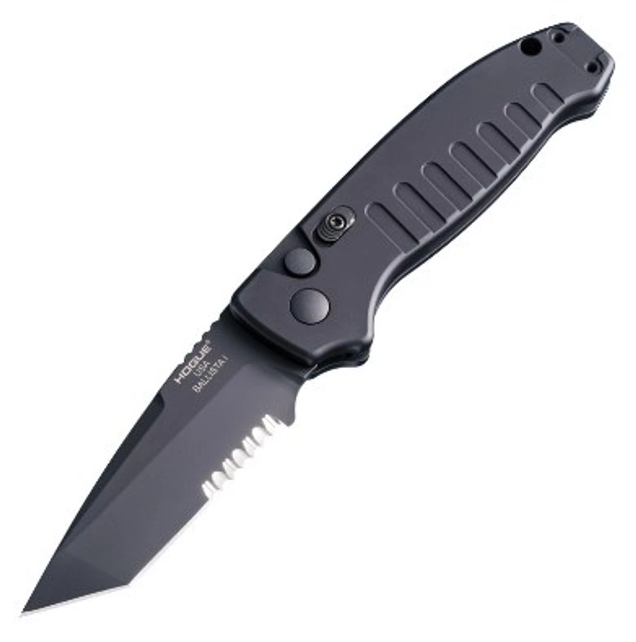 Hogue Ballista I Automatic - Blk Alum (3.5" 154CM Blk Tanto Serrated) 64120 3 Hogue Ballista I Automatic - Blk Alum (3.5" 154CM Blk Tanto Serrated) 64120