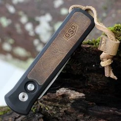Pro-Tech Godson Automatic - Blk Alum / Leather Inlay (3.15" Satin) Greg Stevens Design 7GSD-7 8 Pro-Tech Godson Automatic - Blk Alum / Leather Inlay (3.15" Satin) Greg Stevens Design 7GSD-7 -Knives Sales 7GSD 7.3 84334.1643303416