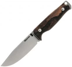 Akeron Ekinox V3 Fixed Blade Ziricote AKN005Z, 4.5" Stonewash N690 Blade, Ziricote Wood Handle