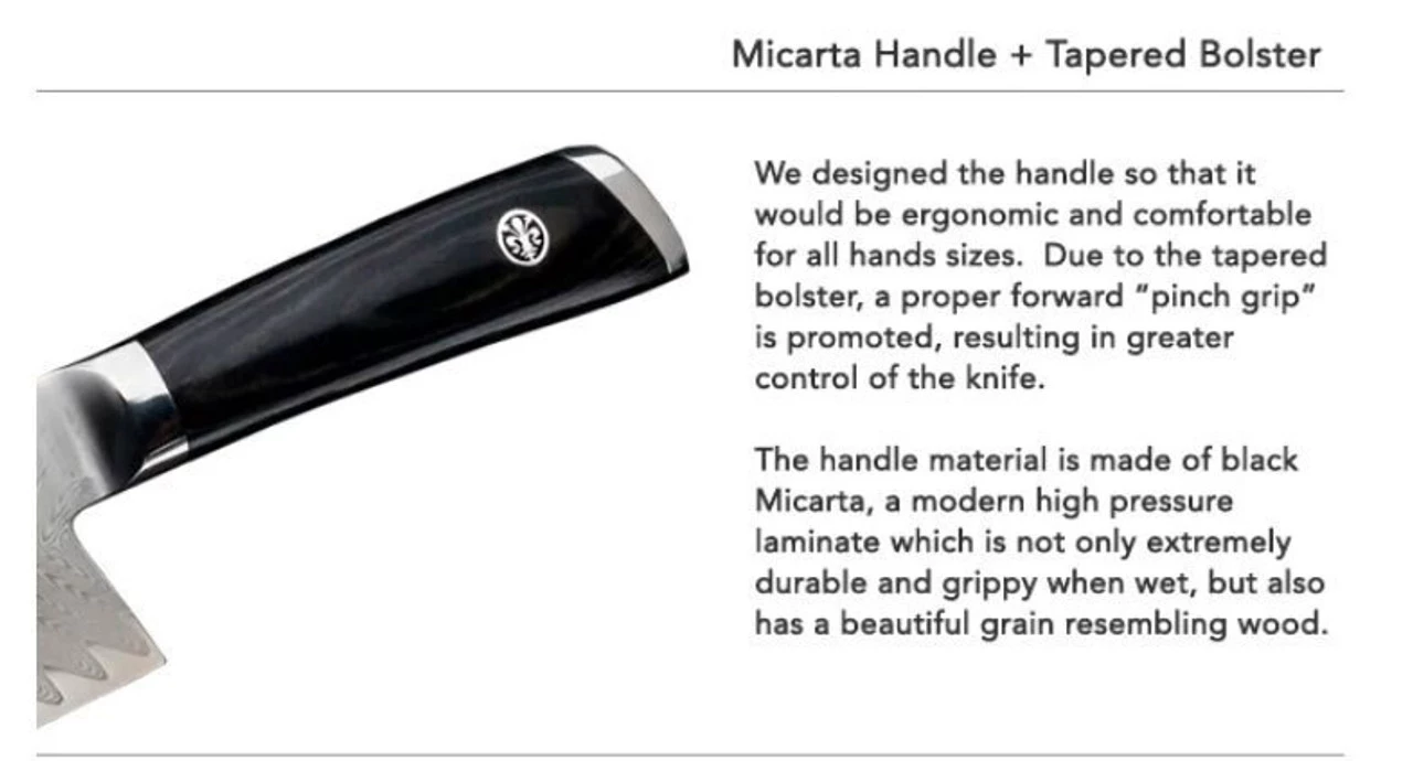 Mattia Borrani Cutlery 087B Bowie Chef , 8.2" SS Clad w/VG-10 core Blade, Micarta Handle 4 Mattia Borrani Cutlery 087B Bowie Chef , 8.2" SS Clad w/VG-10 core Blade, Micarta Handle - Image 2