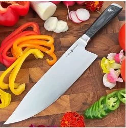 Mattia Borrani Cutlery 087B Bowie Chef , 8.2" SS Clad w/VG-10 core Blade, Micarta Handle