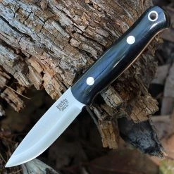 Bark River Bushcrafter - Black Canvas Micarta (3.8" CPM3V Satin) 06-123MBC