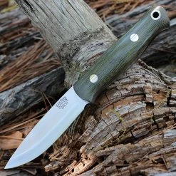 Bark River Bushcrafter - Green Canvas Micarta (3.8" CPM3V Satin) 06-123MGC