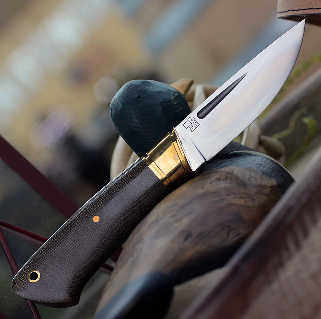 Bark River Knives Brokk BA10018MGC, 3.43" A2 Steel Satin Plain Blade, Green Canvas Micarta Handle 4 Bark River Knives Brokk BA10018MGC, 3.43" A2 Steel Satin Plain Blade, Green Canvas Micarta Handle - Image 2