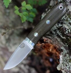 Bark River Knives City Knife BA14140MGC, 2.45" Elmax Plain Blade, Green Canvas Micarta Handle