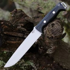 Bark River Bravo 2 - Black Canvas Micarta (7" Satin A2) 07-211M-BC