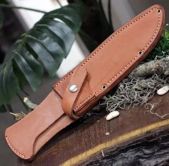 Bark River Knives Teddy II, 8.0" A2 Tool Steel Plain Blade, Stacked Leather Handle, Leather Sheath -Knives Sales BA214L 86464.1618336277