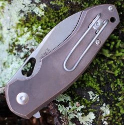 GiantMouse ACE Biblio - Natural Micarta /Bronze (2.9" M390 SW) BIBLIO-BRZ-NAT-INLAY -Knives Sales BIBLIO BRZ NAT INLAY.2 31360.1643823559