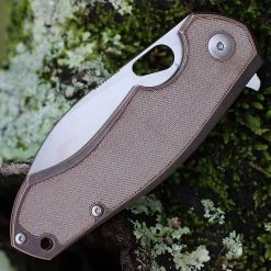 GiantMouse ACE Biblio - Natural Micarta /Bronze (2.9" M390 SW) BIBLIO-BRZ-NAT-INLAY -Knives Sales BIBLIO BRZ NAT INLAY.3 83851.1643823560