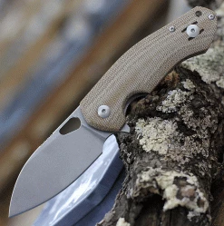 GiantMouse ACE Biblio - Natural Micarta (2.9" M390 SW) BIBLO-NAT