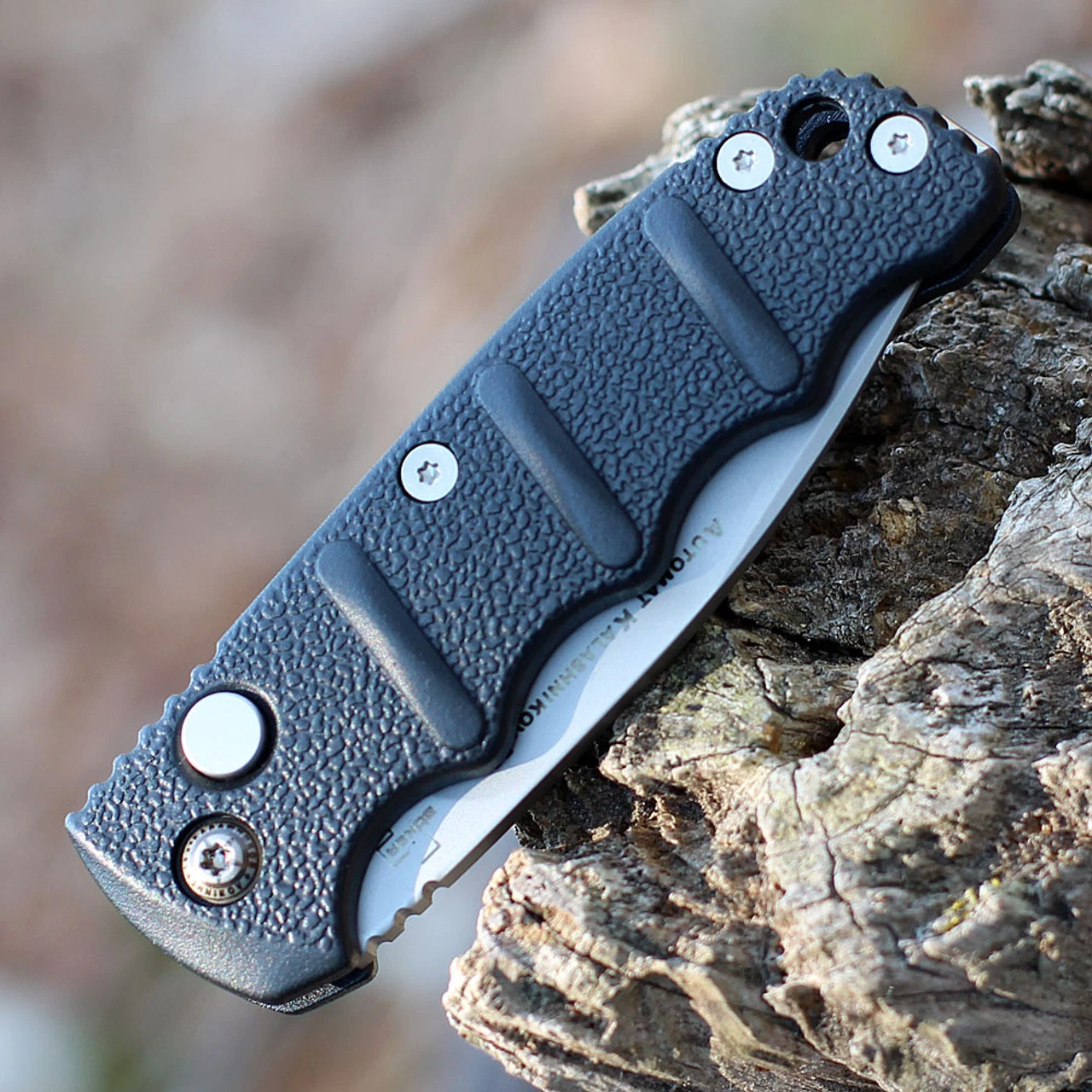 Boker Plus Kalashnikov Mini 01KALS73N, 2.5" Bead Blast AUS-8 Plain Blade, Black Aluminum Handle 6 Boker Plus Kalashnikov Mini 01KALS73N, 2.5" Bead Blast AUS-8 Plain Blade, Black Aluminum Handle - Image 4