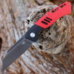 Bestech Rockface - Red / Blk G10 (3.4" D2 Black) BG46D