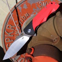 Bestech Airstream - Red / Blk G10 (3.9" D2 Two Tone Drop Point) BG47C