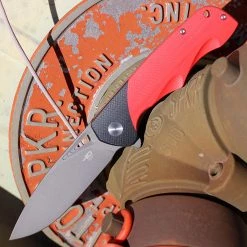 Bestech Airstream - Red / Blk G10 (3.9" D2 Gray Drop Point) BG47D