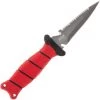 Bubba Blade Pointed Scout Dive Knife, 1107806, 3.5" Gray Double Edge Combo Blade, Red TPR Handle, Polymer Sheath -Knives Sales BUB1107806 76215.1610997885