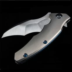 Maxace Dragon - Gray Ti /Blue Spacer (3.9" M390 Satin) MDG01