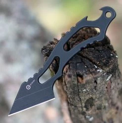 CIVIVI Kiri EDC Neck Knife C2001B, 5.0" 9Cr18MoV Black Stonewashed, Kydex Neck Sheath