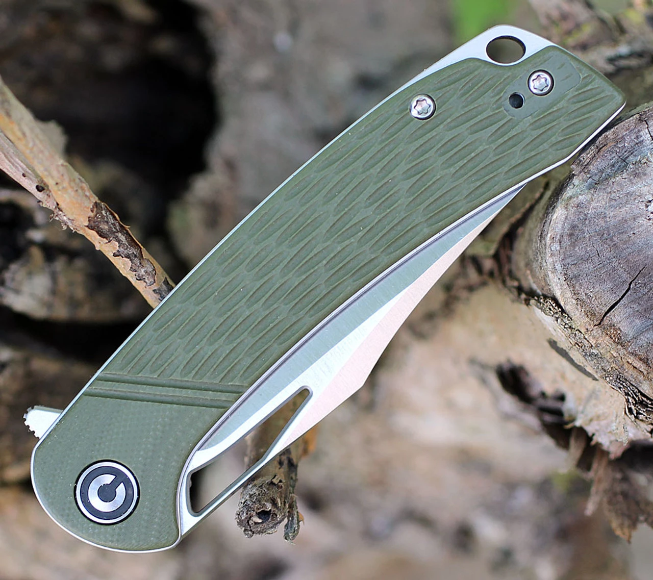 CIVIVI Dogma Linerlock C2005A, 3.46" D2 Satin Plain Blade, OD Green G10 Handles 5 CIVIVI Dogma Linerlock C2005A, 3.46" D2 Satin Plain Blade, OD Green G10 Handles - Image 3