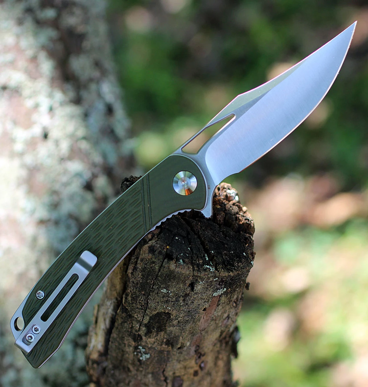 CIVIVI Dogma Linerlock C2005A, 3.46" D2 Satin Plain Blade, OD Green G10 Handles 4 CIVIVI Dogma Linerlock C2005A, 3.46" D2 Satin Plain Blade, OD Green G10 Handles - Image 2