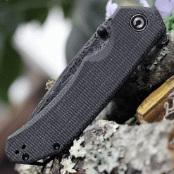 CIVIVI Brazen Flipper Knife C2102DS-3, 3.46" Damascus Blade, Dark Green Micarta Handle -Knives Sales C2102DS3.2 06482.1619108432