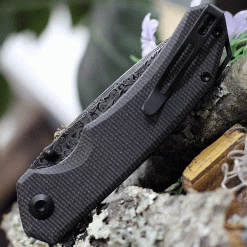 CIVIVI Brazen Flipper Knife C2102DS-3, 3.46" Damascus Blade, Dark Green Micarta Handle -Knives Sales C2102DS3.3 98902.1619108432