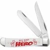 Case Mini Trapper 10604 My Dad Is My Hero - White Bone (4207 SS) -Knives Sales CA10604 MINI TRAPPER DAD HERO yy10604 36769.1657132102
