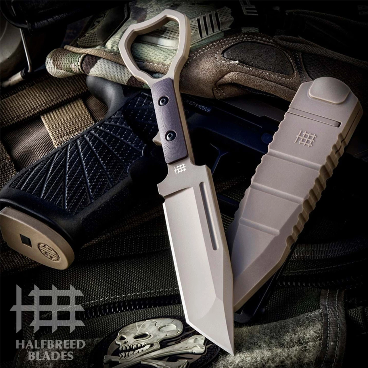 Halfbreed CCK-02 Compact Clearance Knife Dark Earth G10 (3.9" Tan Tanto) CCK-02 DE 4 Halfbreed CCK-02 Compact Clearance Knife Dark Earth G10 (3.9" Tan Tanto) CCK-02 DE - Image 2