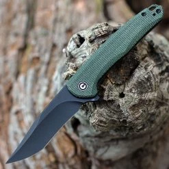 CIVIVI Mini Sandbar Green Micarta w/Ti Clip (3" Blk SW Nitro-V) C20011-3