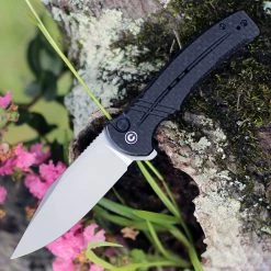 CIVIVI Cogent Button Lock - Black Coarse Micarta (3.47" BB 14C28N) C20038D-7