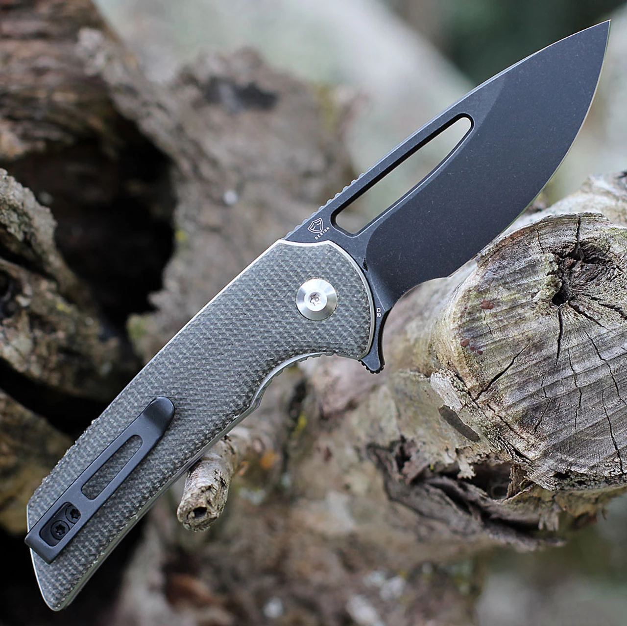 CIVIVI Odium Flipper - Dark Green Micarta (2.6" Blk SW D2) C2010G 4 CIVIVI Odium Flipper - Dark Green Micarta (2.6" Blk SW D2) C2010G - Image 2