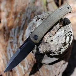 CIVIVI Cetos Frame Lock - Green Coarse Micarta (3.48" Blk 14C28N) C21025B-3