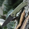 CIVIVI Brazen Flipper Knife C2102DS-2, 3.46" Damascus Blade, Olive Micarta Handle