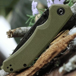 CIVIVI Brazen Flipper Knife C2102DS-2, 3.46" Damascus Blade, Olive Micarta Handle -Knives Sales CIVC2102DS2.3 63490.1619103978