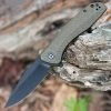 CIVIVI Baklash Flipper - Green Micarta (3.50" 9Cr18MoV Blk SW) C801K