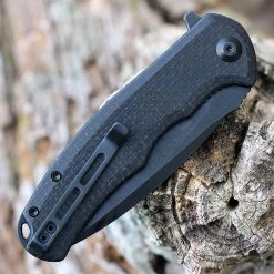 CIVIVI Praxis Flipper Blk Coarse Micarta (3.8" Blk SW 9Cr18MoV) C803G -Knives Sales CIVC803G.2 89325.1652900446