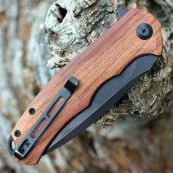 CIVIVI Praxis Flipper Cuibourtia Wood (3.8" Blk SW 9Cr18MoV) C803H -Knives Sales CIVC803H.2 51660.1652976339