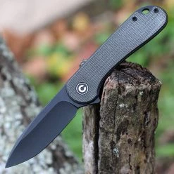 CIVIVI Elementum - Dark Green Micarta (2.96" D2 Blk SW) C907Z