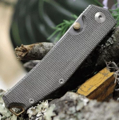 Giant Mouse Ace Clyde-GRN-MICARTA-BRASS, 3.0" EL MAX  Steel Stonewashed Plain Blade, Green Canvas Micarta Handle -Knives Sales CLYGE GRN Micarta BRASS.4 52746.1619465789